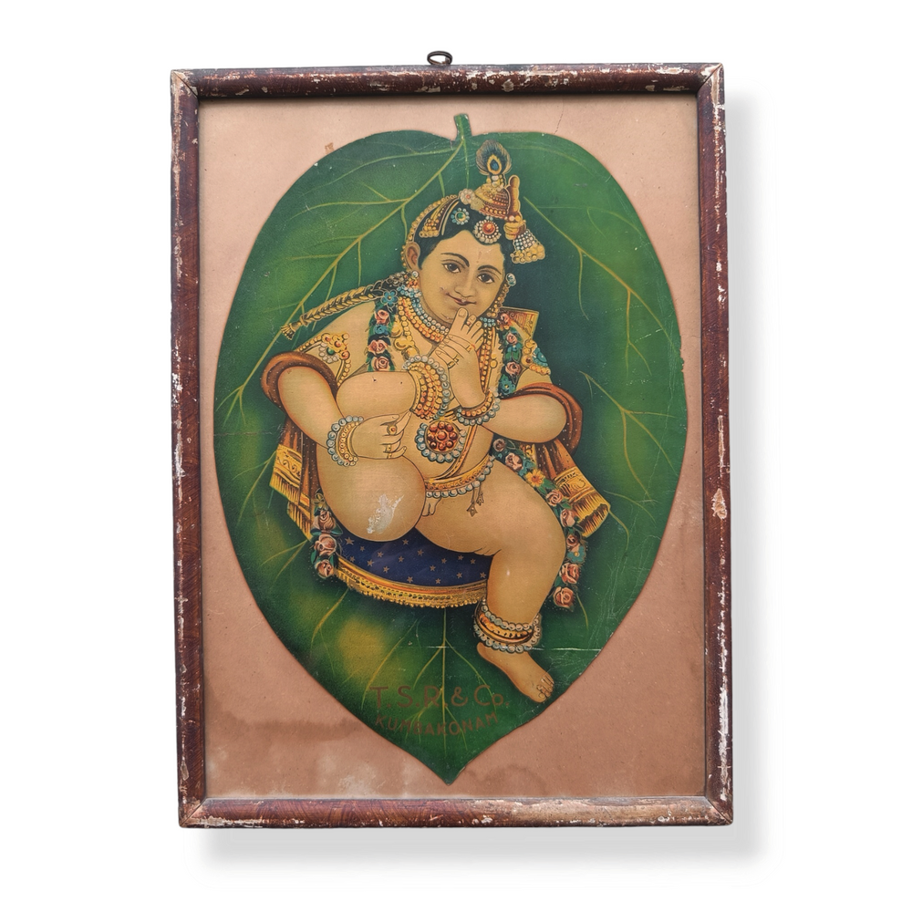 Vintage Advertising Print of Balakrishna - Vatapatrasayi - Lord of the Banyan Leaf