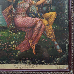 Vintage Decorated  Chromolithograph - Divine Swing