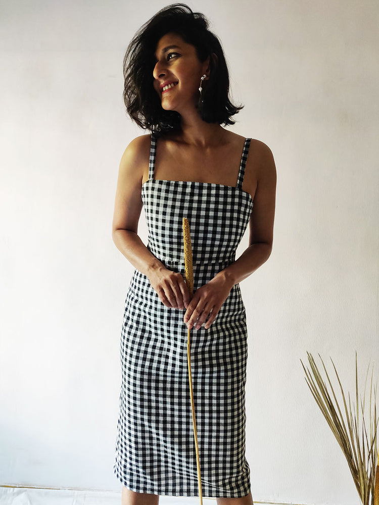 Checkered Strappy Dress