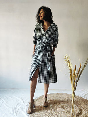 Checkered Shirt Dress