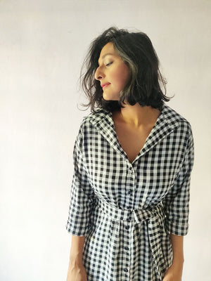 Checkered Shirt Dress