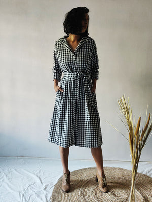 Checkered Shirt Dress