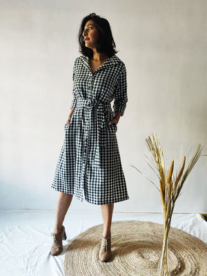 Checkered Shirt Dress