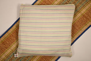 Silk Cushion Cover in Seersucker Blue & Green - Set of 2