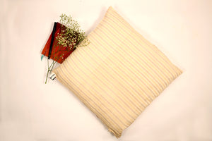 Silk Cushion Cover in Seersucker in Beige & Purple - Set of 2