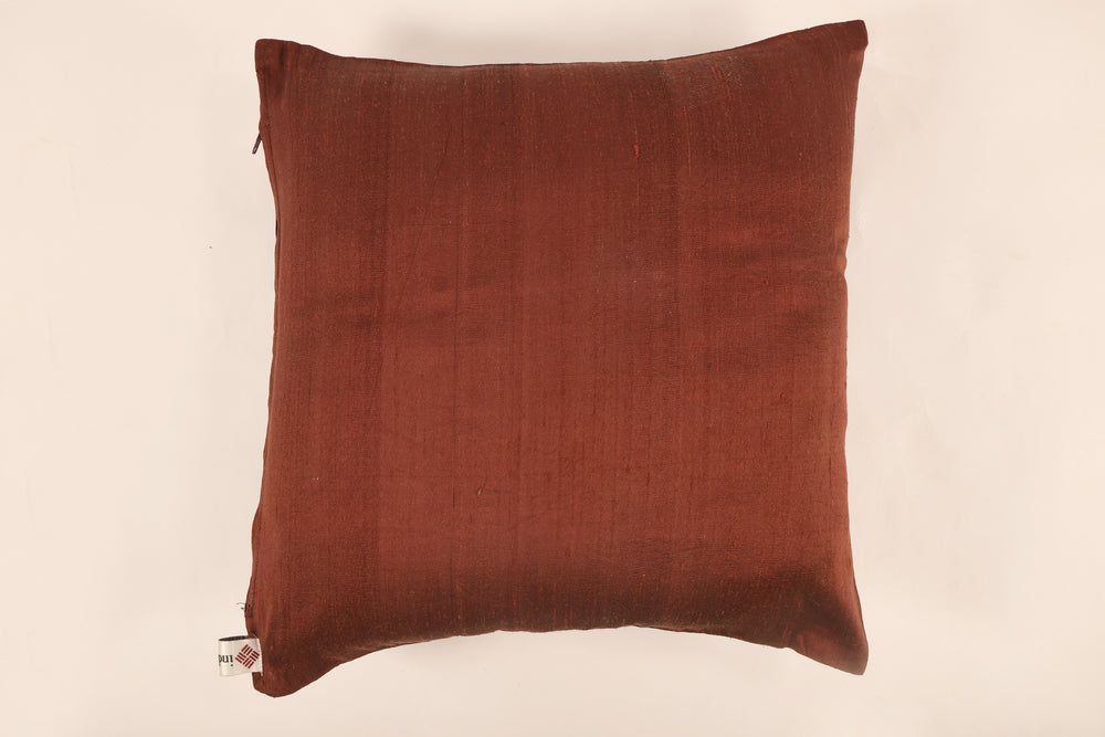 Silk Cushion Cover in Reddish Brown - Set of 2
