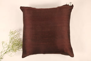 Silk Cushion Cover in Dark Brown - Set of 2