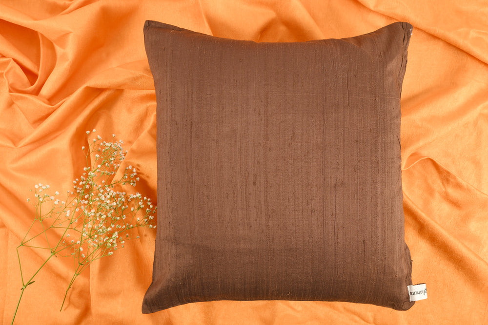 
                
                    Load image into Gallery viewer, Silk Cushion Cover in Chocolate Brown - Set of 2
                
            