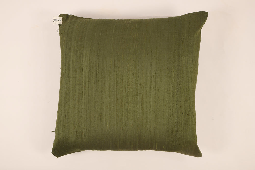 Silk Cushion Cover in Forest Green - Set of 2