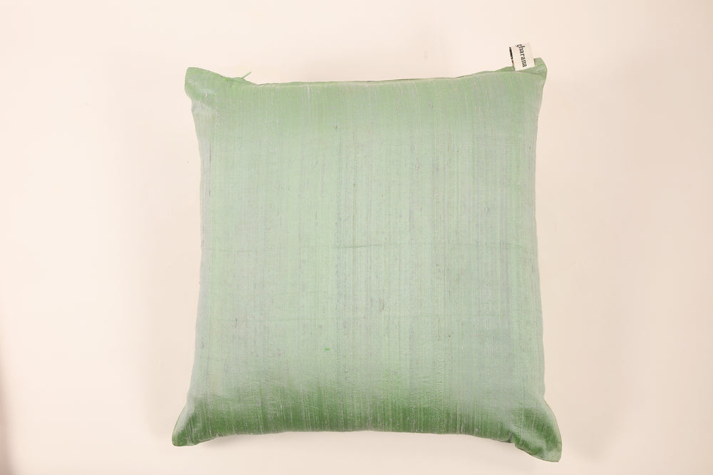 Silk Cushion Cover in Pastel City Green - Set of 2