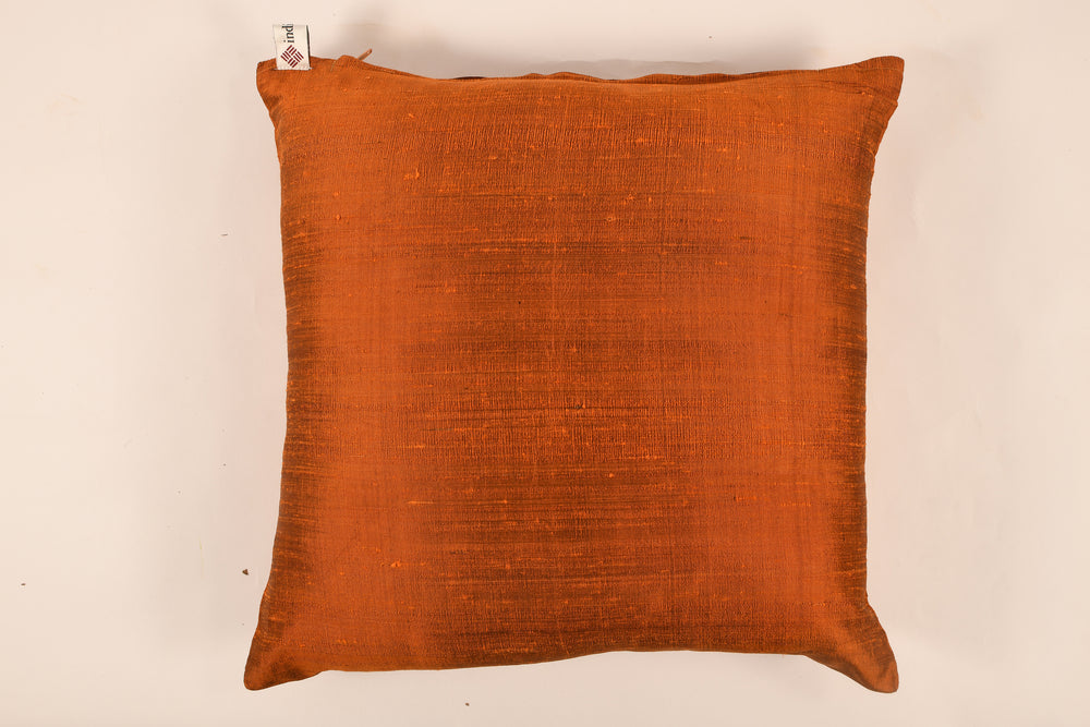 Silk Cushion Cover in Rust Orange - Set of 2