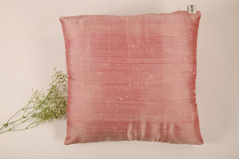 Silk Cushion Cover in Metallic Pink - Set of 2