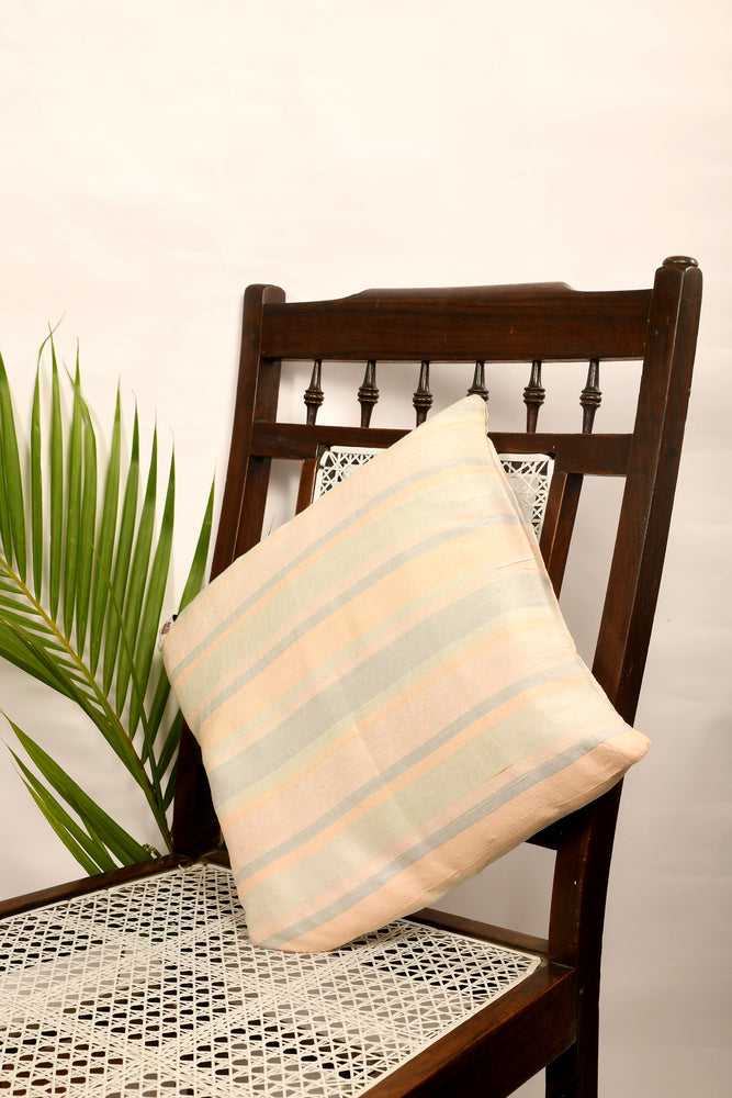 Silk Cushion Cover in Pastel Stripes - Set of 2