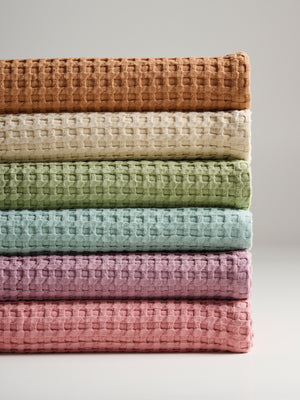 Chalk | Cotton | Waffle | Bath Towel | Stone Blue