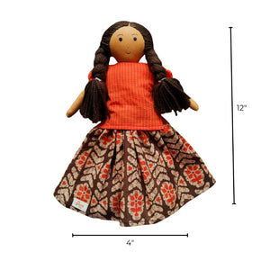 Single Doll - Nilah Classic Orange, Warm, Cotton Fabric Toy