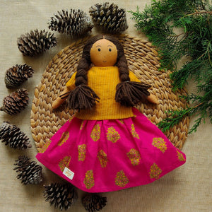 Single Doll - Nilah Classic Yellow , Warm, Cotton Fabric Toy