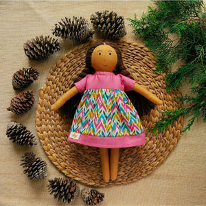 Single Doll - Nilah High Waist Dress - Box, Warm, Cotton Fabric Toy