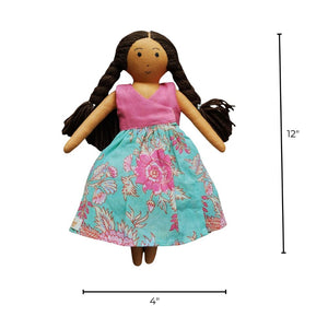 Single Doll -  Nilah Long Wrap Dress - Box, Warm, Cotton Fabric Toy