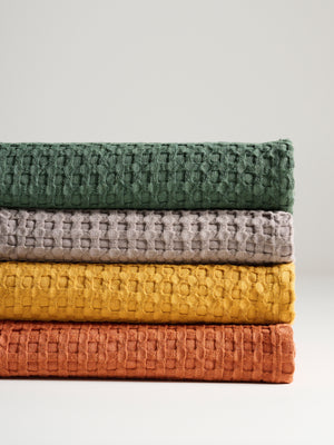 Honeycomb | Cotton Bamboo | Waffle | XL Bath Towel | Verde