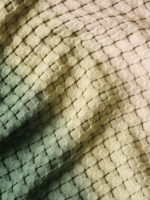 Dip Dye | Cotton Bamboo | Waffle | Bath Towel | Clay Frosted Green