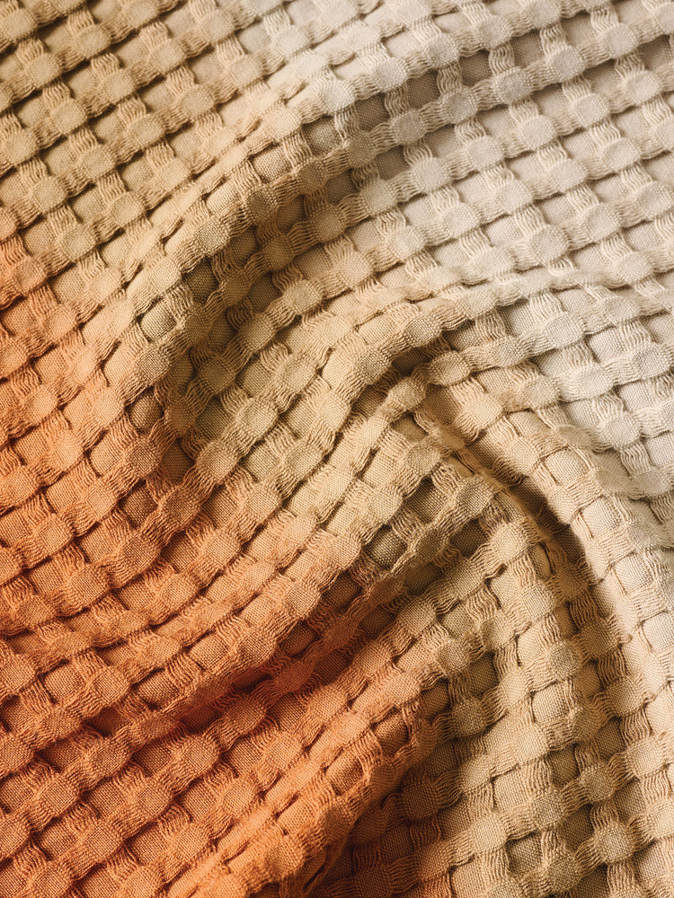 Dip Dye | Cotton Bamboo | Waffle | Bath Towel | Clay Sienna