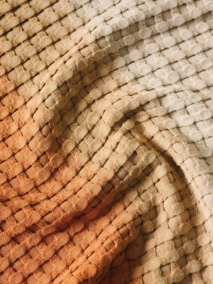 Dip Dye | Cotton Bamboo | Waffle | Bath Towel | Clay Sienna