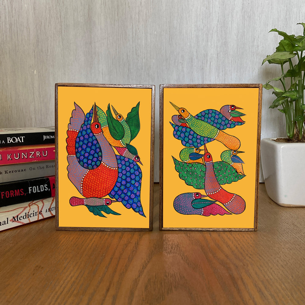 Bookends - Gond Birds