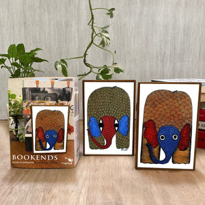 Bookends - Gond Elephants