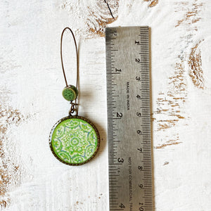 Hoop Earrings  with ceramic bead - Ceramic Tile, Mumbai