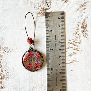 Hoop Earrings  with ceramic bead - Lotus City Palace, Mural