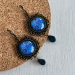 Ornate Dangler - Mughal Blue Flowers