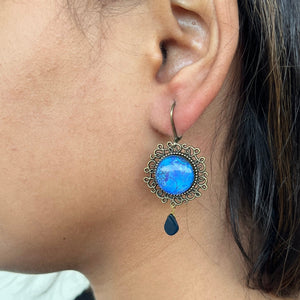 Ornate Dangler - Mughal Blue Flowers