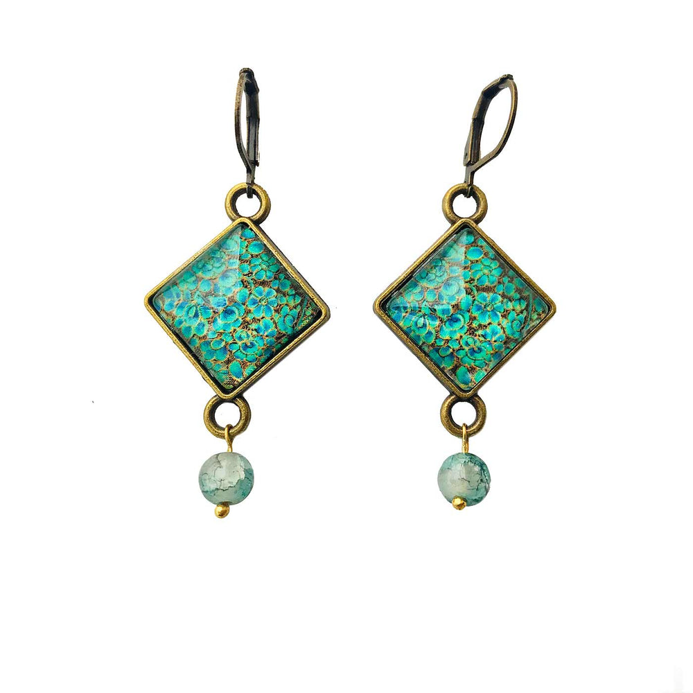 Hanging Earrings with Bead - Shirkha Naqashi Kashmir