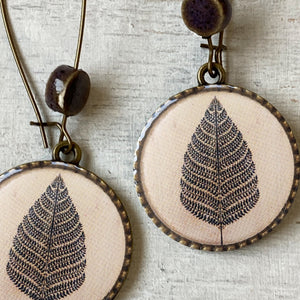 Hoop Earrings with ceramic bead - Patachitra Tree