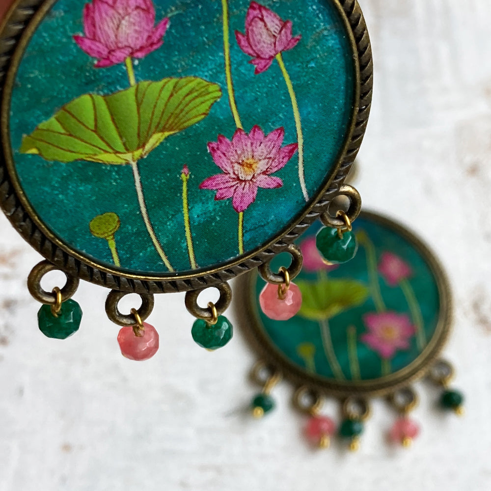 Balis with semiprecious stone - Lotus Miniature Painting Detail