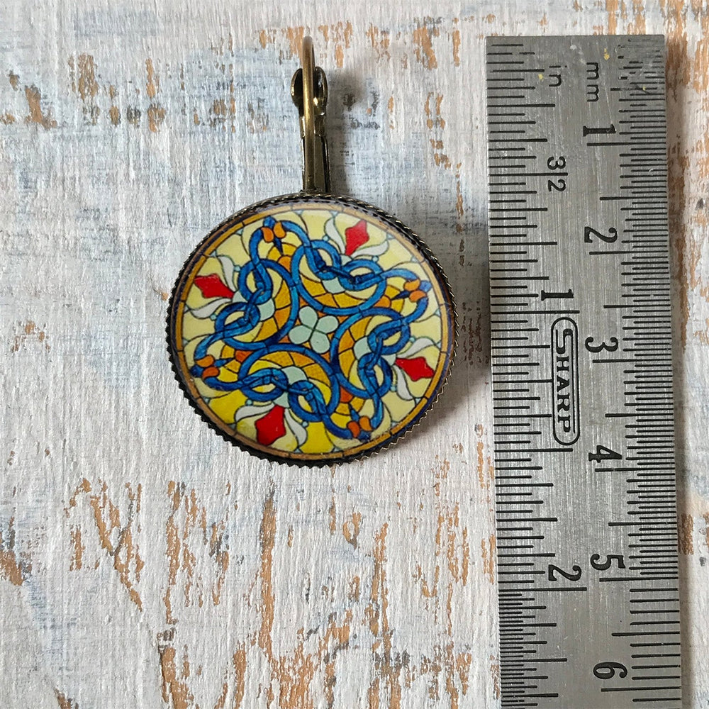 25 mm Round Lever Back - CSMT, Mumbai, Stained Glass