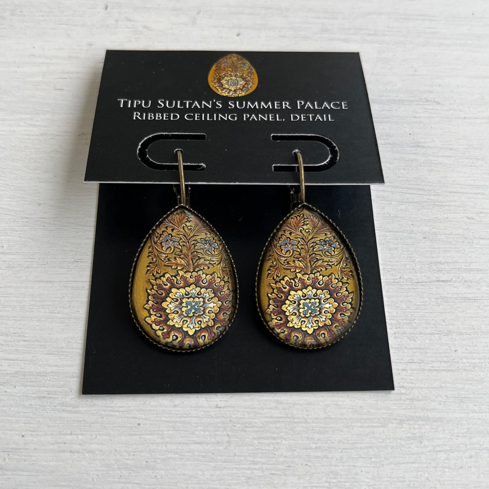 Drop Earrings - Tipu Sultan's Summer Palace, Ribbed Ceiling Panel