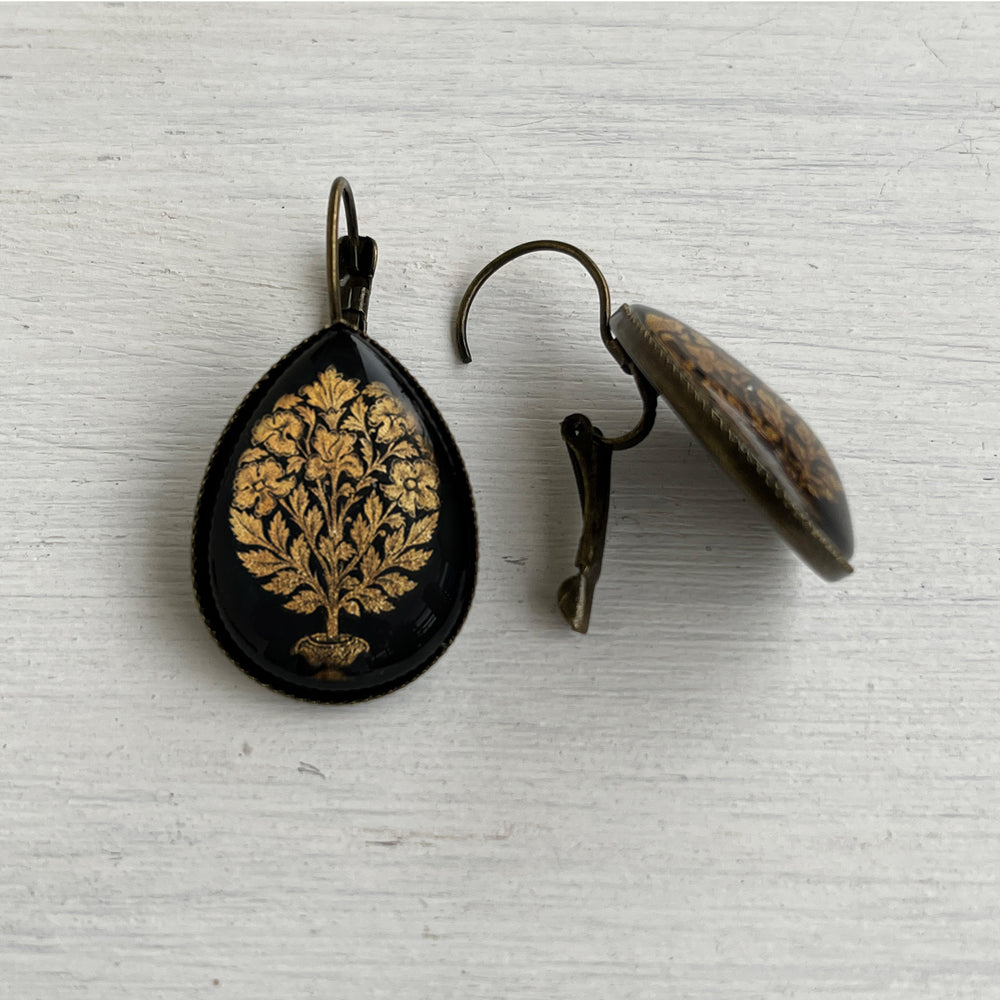 Drop Earrings - Tipu Sultan's Summer Palace, Painted Door Panel