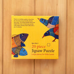 Jigsaw Puzzle 20 Pieces  - Gond Bird and Fish