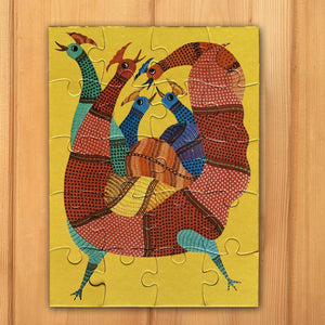 Jigsaw Puzzle 20 Pieces  - Gond Hen and Rooster