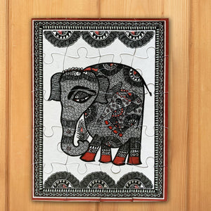 Jigsaw Puzzle 20 Pieces  - Madhubani Elephants