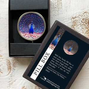 Pill Box Round - Peacock