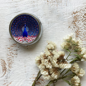 Pill Box Round - Peacock