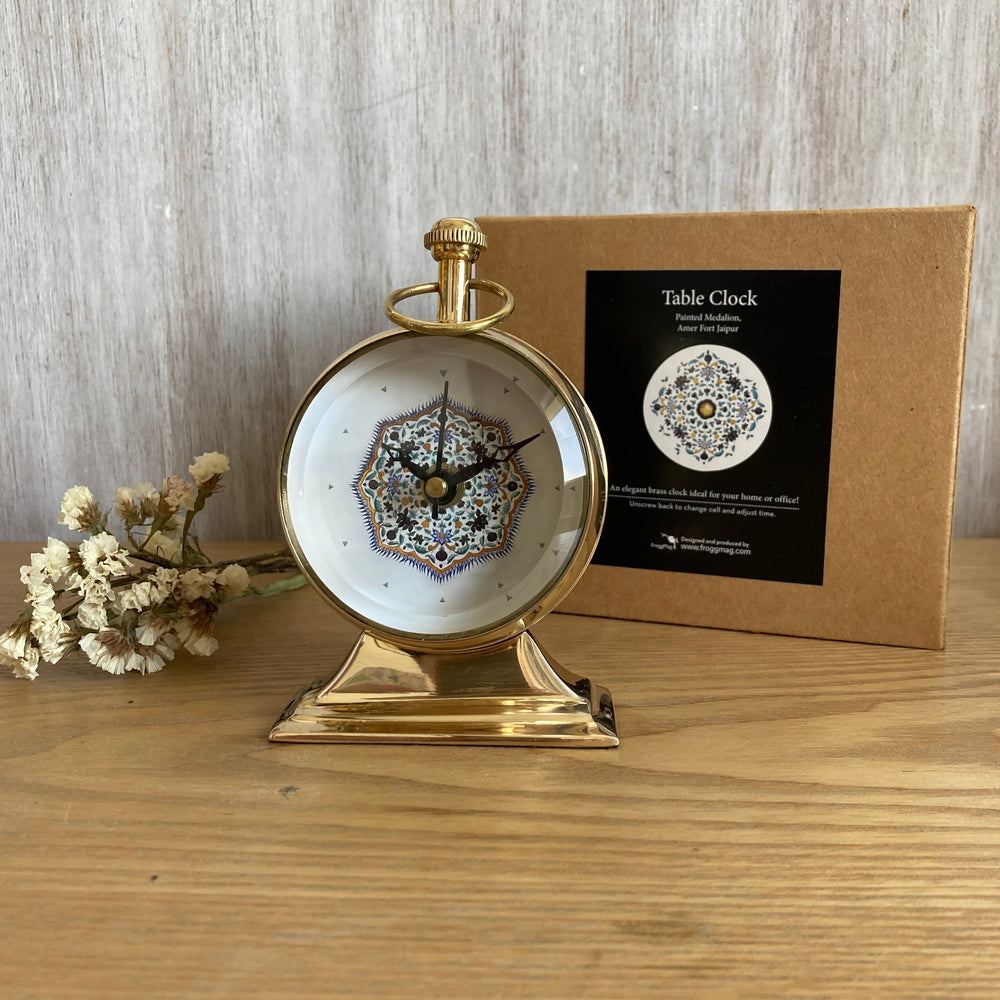 Table Clock - Painted Medallion