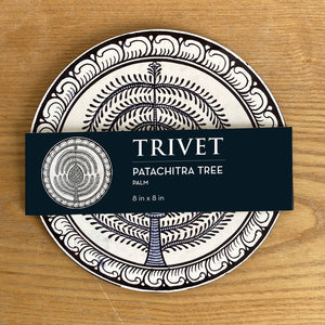 Trivet, round - Patachitra Tree, Palm