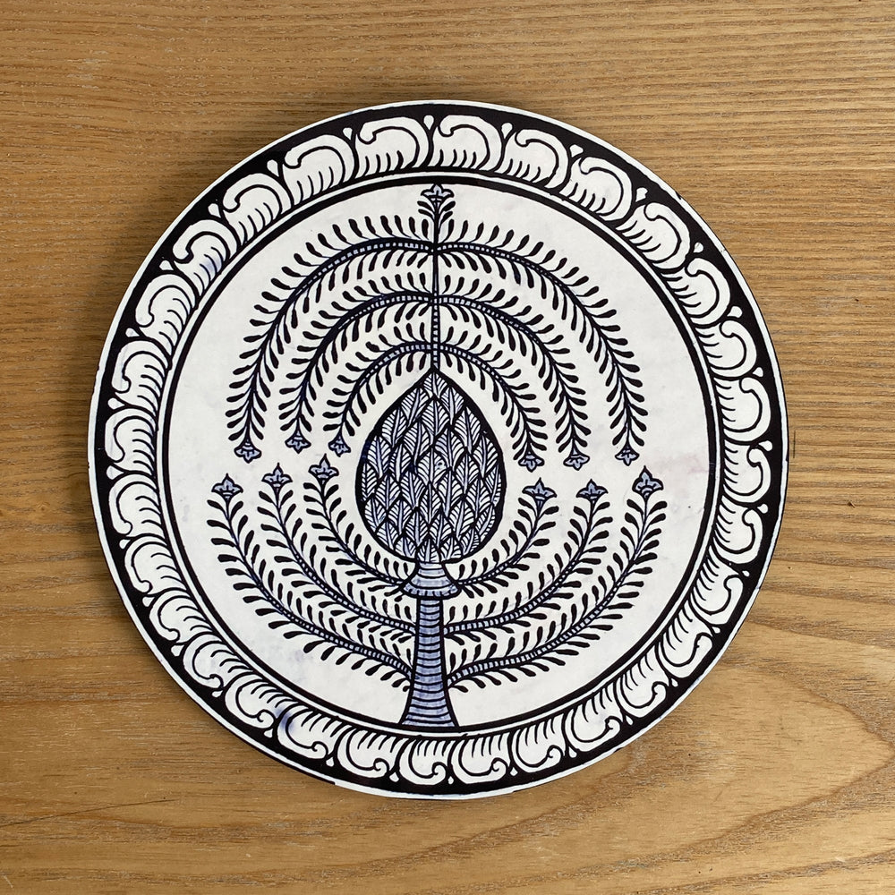 Trivet, round - Patachitra Tree, Palm