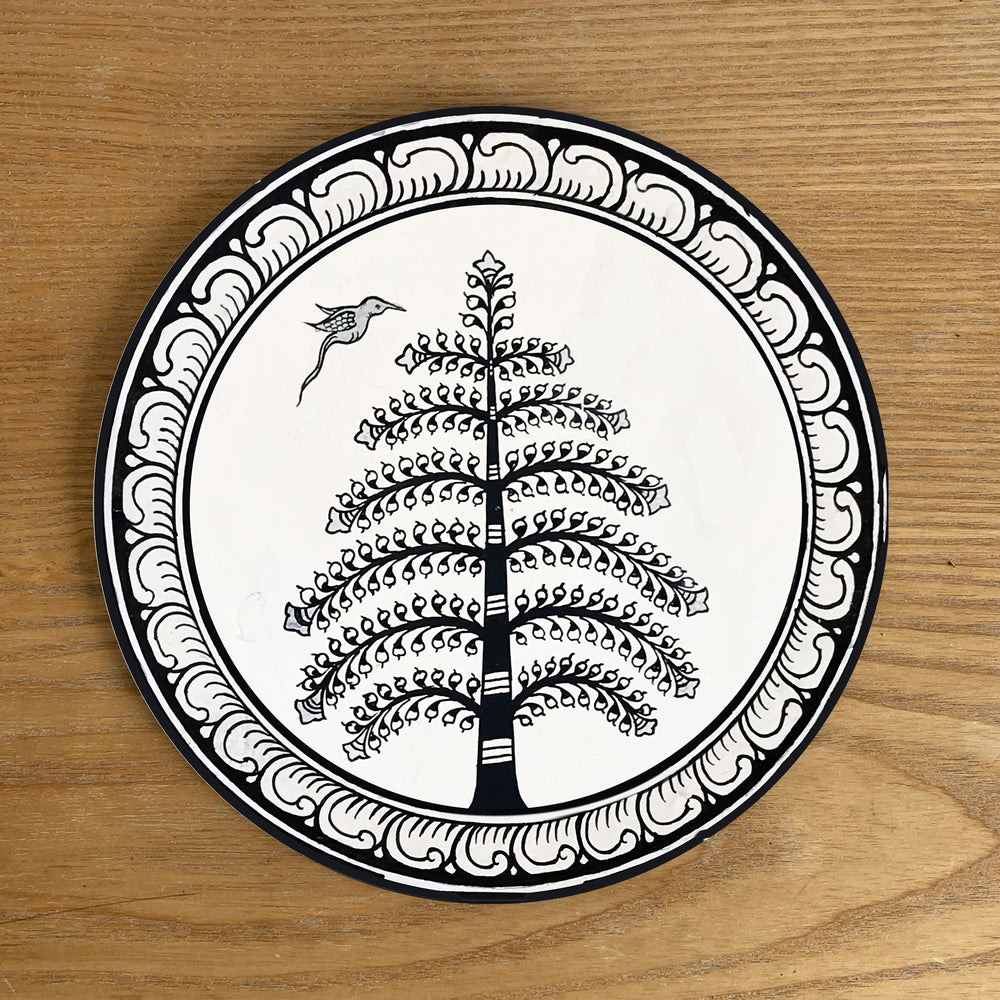 Trivet, round - Patachitra Tree, Deodar