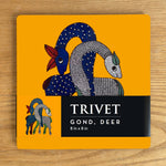 Trivet - square - Gond Deer