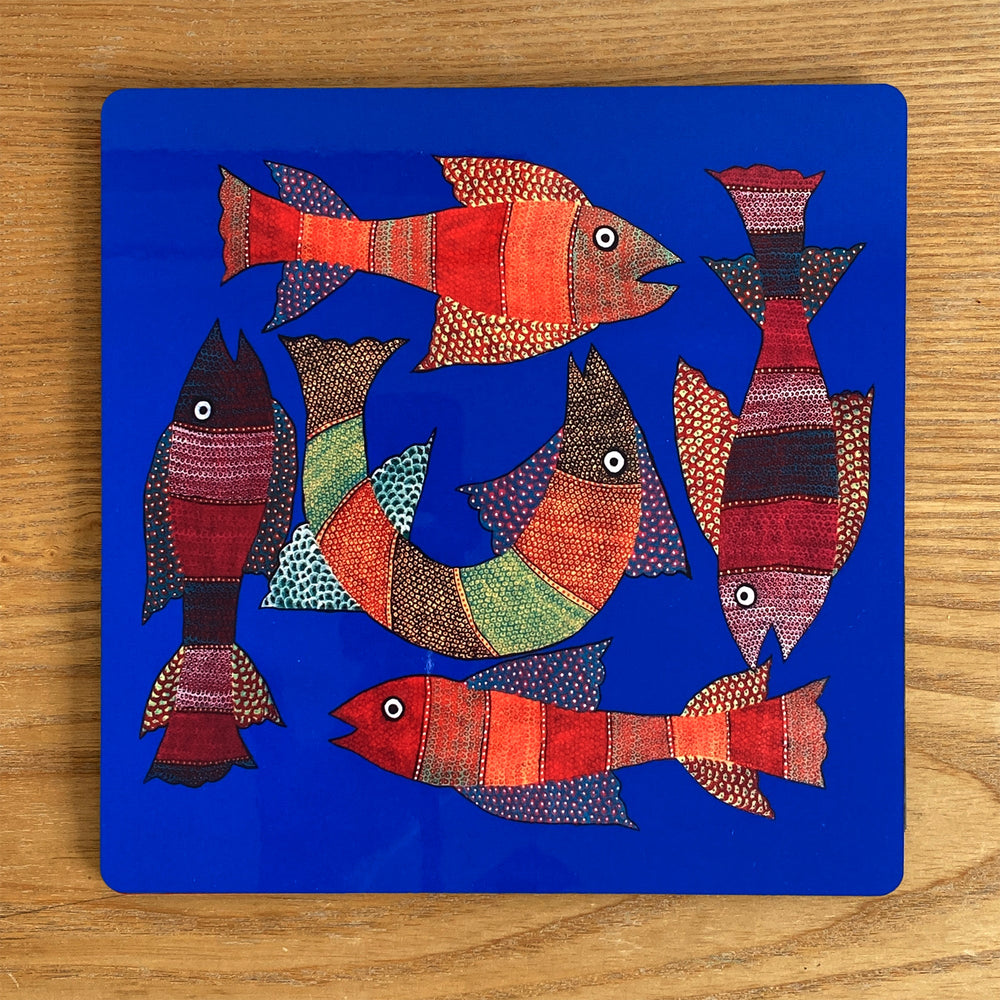 Trivet - square - Gond Fish