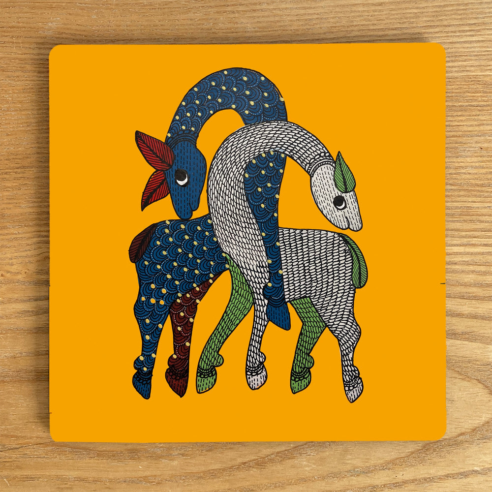 Trivet - square - Gond Deer